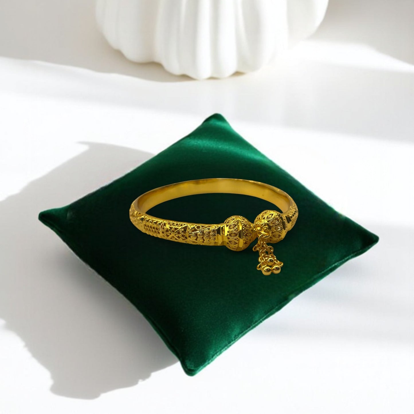 Golden Fortune Gold Foaming Bangles (Pair) – A symbol of prosperity and positive energy, perfect for special occasions
