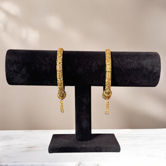 Golden Fortune Gold Foaming Bangles (Pair) – A symbol of prosperity and positive energy, perfect for special occasions
