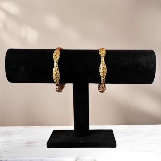 Golden Vine Gold Forming Bangle – Elegant Artificial Gold-Plated Bangle with Intricate Detailing