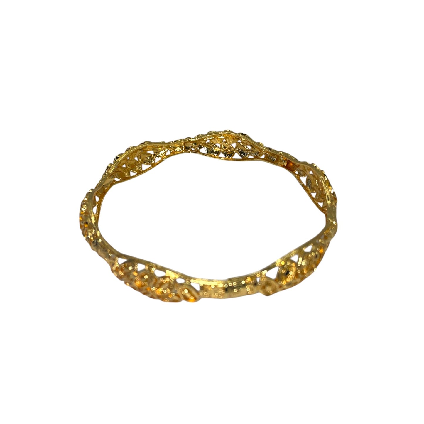 Golden Vine Gold Forming Bangle – Elegant Artificial Gold-Plated Bangle with Intricate Detailing