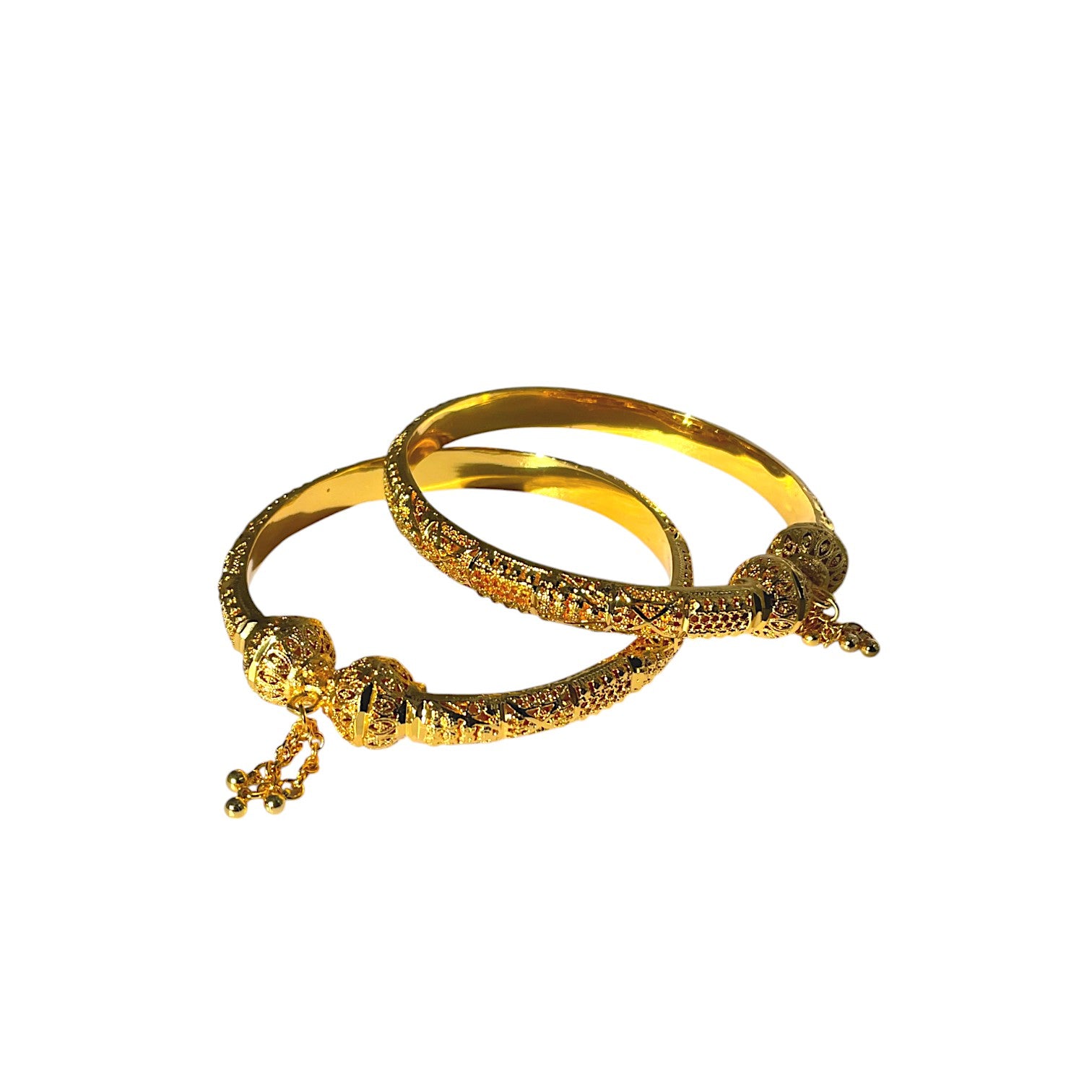Golden Fortune Gold Foaming Bangles (Pair) – A symbol of prosperity and positive energy, perfect for special occasions
