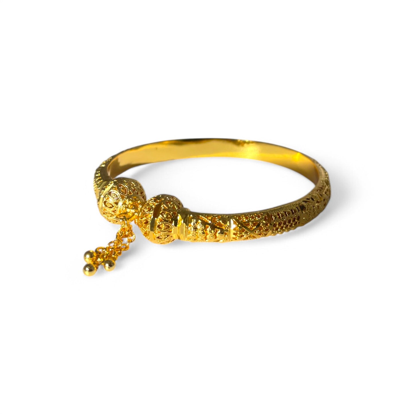 Golden Fortune Gold Foaming Bangles (Pair) – A symbol of prosperity and positive energy, perfect for special occasions