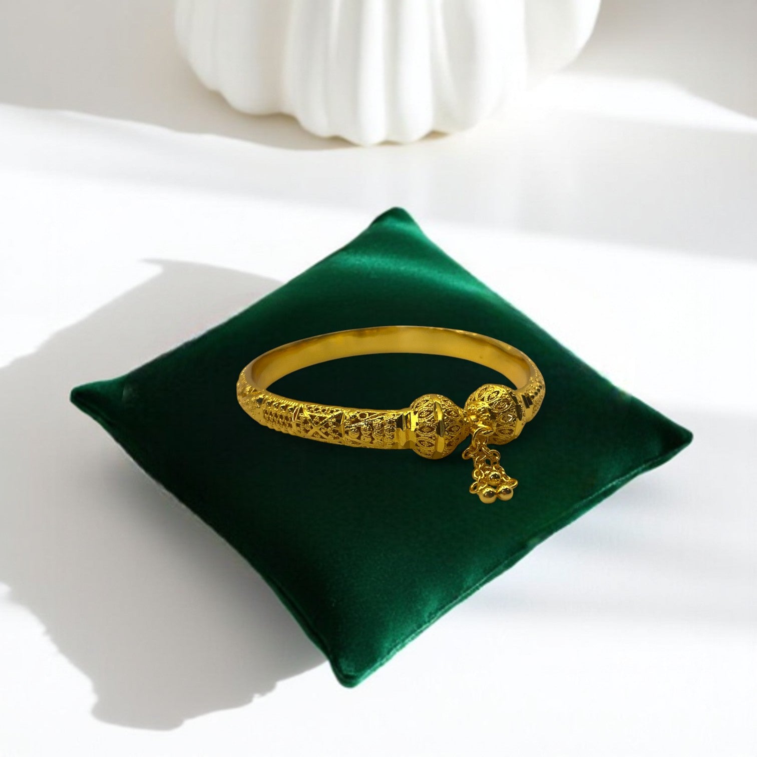 Golden Fortune Gold Foaming Bangles (Pair) – A symbol of prosperity and positive energy, perfect for special occasions